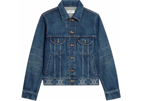 celine trucker jacket in dark union wash denim|TRUCKER JACKET IN DARK UNION WASH DENIM .